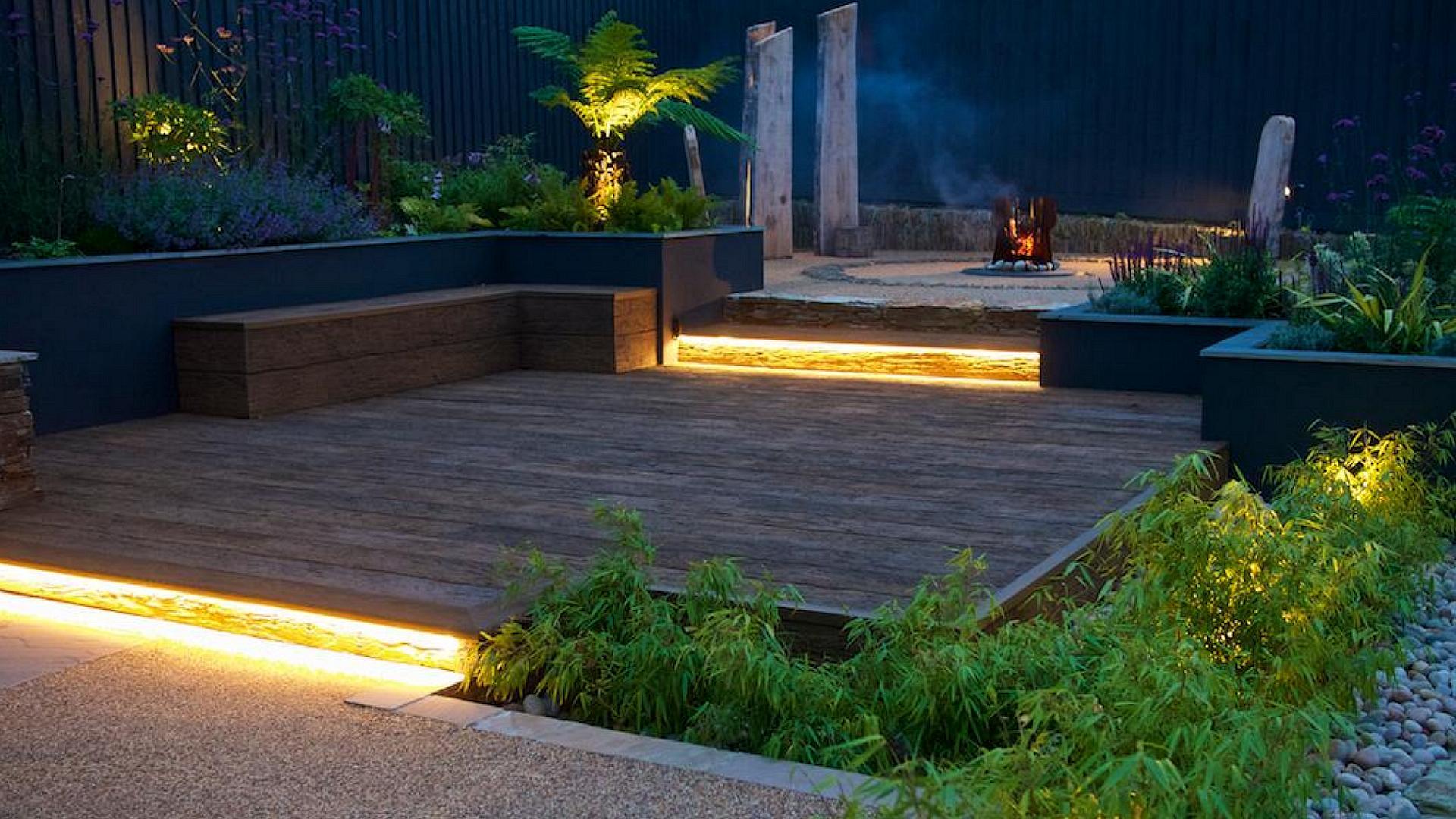 Alison Bockh Garden Design - Lit steps make the whole space safe at night and look great!